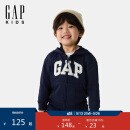 GAPGap男幼童2025春季新款经典大logo拉链连帽卫衣儿童装美版744384