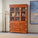 苏汀小镇红木家具非洲花梨（学名：刺猬紫檀）明式三门书柜实木中式酒柜玻璃柜陈列柜储物展示柜O 三门书柜:长130*宽38*高198cm