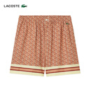 LACOSTE法国鳄鱼男装25夏季新款时尚舒适几何印花短裤|GH9928 F9I/红棕色几何印花 L 5