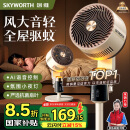 创维（Skyworth）【全屋驱蚊】空气循环扇2025新款大风力轻音台地两用电风扇家用智能语音遥控落地扇Q522 白咖色