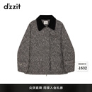 DZZIT地素棉服2024冬季新款粗花呢精致小香设计女3I4H2714A 黑色 S