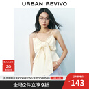 UR2025春季新款女时尚设计感短款立体蝴蝶结吊带衫UYU250057 米白 S