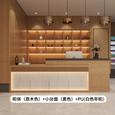 原木风民宿酒店宾馆前台餐饮饭店火锅店收银台足浴养生采耳吧台桌 原木色+白色年轮 150×60×100cm