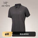 ARC'TERYX始祖鸟 KADEM POLO 透气 男子 速干短袖POLO衫 Black Heather/黑灰色 M