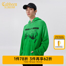 卡宾男装字母印花连帽卫衣秋款宽松上衣潮流街头无性别H 草绿色58 M /170/48