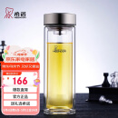 希诺双层玻璃杯男家用商务办公泡茶杯子过滤车载水杯XN-9607 410mL