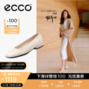 爱步（ECCO）单鞋女 倪妮同款羊皮一脚套方头浅口平底低跟鞋 安妮208553 石灰色20855301378 38