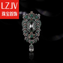 LZJV法国复古宫廷风胸花气质秋冬大衣配饰胸针女毛衣链吊坠 尊贵绿