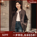 美洋（MEIYANG）马尔斯皮草外套 正反两穿羊皮毛一体圆领宽松大衣 灰色 M