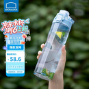 乐扣乐扣（LOCK&LOCK）人鱼线塑料运动水杯夏天便携水壶带刻度提手男女水杯子700ML蓝色