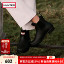 HUNTER户外露营男鞋雨鞋外穿防水防滑雨靴中跟厚底男士切尔西短靴中帮靴 黑色/BLK 42