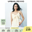 UR2025春季新款女时尚设计感短款立体蝴蝶结吊带衫UYU250057 米白 S
