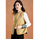 可蓓儿中国风双面穿新年气质印花时尚马甲女秋新款洋气复古减龄上衣2XL