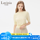 Lavinia Club拉维妮娅高级感气质圆领上衣女2025春新款通勤百搭针织衫V41Z127S 奶油黄 L 170/92A