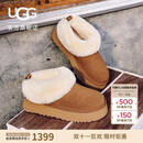 UGG秋季女士一脚蹬乐福鞋懒人毛毛鞋明星同款1171393CHE|栗色38