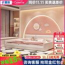 童友儿童床拼接床3米超大加宽主卧床亲子床一家四口二胎神器储物皮床 【母婴级硅胶皮】定做1.2米床+1.2米床+2张床垫 气压结构