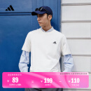 adidas情侣休闲纯棉上衣圆领短袖T恤男女夏季阿迪达斯官方轻运动 米白 M
