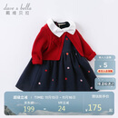 戴维贝拉【商场同款】女童连衣裙儿童裙子春秋女孩公主裙宝宝衣服