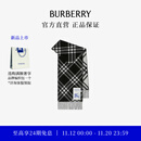 博柏利（BURBERRY）【新品】围巾男女 格纹羊绒围巾 黑色