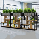 大匠传成 办公室铁艺屏风隔断置物架落地餐厅装饰绿植矮隔断花架 xxz-19