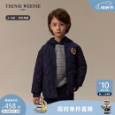 Teenie Weenie Kids小熊童装24秋冬新款男女童薄短款菱格棒球棉服 藏青色 150cm