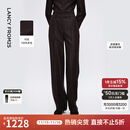 朗姿100羊毛高级感通勤风西装裤直筒职场百搭西裤2025年冬季新款 深咖色 L