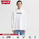 Levi's李维斯情侣同款连帽加绒卫衣经典logo落肩宽松复古 白色 M