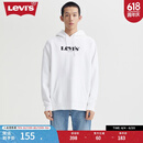 Levi's李维斯情侣同款连帽加绒卫衣经典logo落肩宽松复古 白色 M