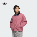 adidas情侣款经典宽松运动保暖翻领棉服外套阿迪达斯官方三叶草 旧红/金 L