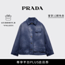 PRADA/普拉达【礼物】女士帆布卡车司机夹克外套 海军蓝 36