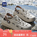 海澜之家HLA凉鞋男士休闲洞洞鞋包头拖鞋HAALXM2DBK047 卡其色40/41(双码)