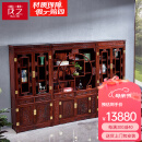 茂芝非国标红木东非酸枝（学名:古夷苏木）办公高端书柜背景墙书博柜陈列柜书橱储物柜 书柜一对