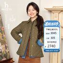 哈吉斯（HAZZYS）女装 翻领绗缝棉服ASSSU0BCU21 卡其色KK 160/84A38