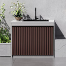 裕隆欣户外全铝合金岩板洗手台盆一体柜室外别墅花园防水防晒水槽储物柜