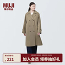 无印良品（MUJI）女式 不易沾水 双排扣大衣外套女款风衣春季外衣女装女士BDE33C4S 米色 M （160/84A）