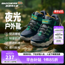 Skechers斯凯奇岚霖系列儿童棉鞋男童冬鞋耐磨大童加绒运动鞋405230L 海军蓝色/多彩色/NVMT 33.5