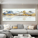 温以嘉轻奢背靠金山客厅装饰画整幅高端大气沙发背景墙壁画晶瓷挂画 福禄金山 60*180厘米【适合2.-2.5米沙发】