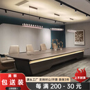 高档烤漆会议桌长桌简约现代大型会议室开会培训洽谈办公桌椅组合 6000x1800x760mm（金属漆）
