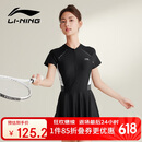 李宁（LI-NING）泳衣女连体裙式游泳衣遮肚显瘦抗氯速干温泉泳装546 黑色 XL 