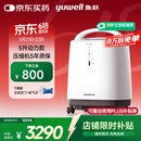 鱼跃（Yuwell）制氧机医用吸氧机家用老人氧气机5L升大流量9F-5BW配吸氧管