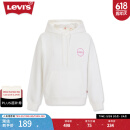 Levi's【商场同款】李维斯女士简约连帽抽绳卫衣美式复古 白色 A7477-0000 S