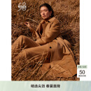鄂尔多斯1980秋冬纯羊绒简约时尚女中长款大衣外套 深驼色 S 155/80A
