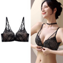 爱慕秋夏美背内衣裤夏季薄款女小胸聚拢前扣文胸罩无钢圈套装软支 黑色单件 75/34B