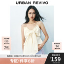 UR2025春季新款女时尚设计感短款立体蝴蝶结吊带衫UYU250057 米白 S