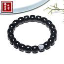 福茂华收藏级新疆和田玉籽料老型珠手串天然玉石黑青直切桶珠男女款手链 籽玉黑青玉桶珠墨玉 尺寸约9*10mm重约39.68克