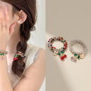 奇美拉（CHIMERA）骐骥红色2件樱桃皮筋扎马尾高弹力发圈丸子头发绳头绳妇女节礼物