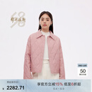 鄂尔多斯1980花漾系列 春季翻领女夹克棉服 45062 樱花粉 M 160/84A