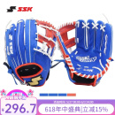 SSK日本棒球手套软式猪皮HeroStory系列青少年BAEZ球星同款训练入门 10.75寸 蓝(橘工字档) 7-10岁 右投戴左手（右撇子用）