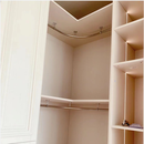 倪之尔不锈钢转角衣柜杆弧形一体杆打孔衣帽间挂衣杆 转角衣柜一体弧形杆 80*80cm杆+2个侧座+2个吊座