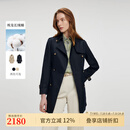 SCOFIELD女装古典英伦风显瘦中长款风衣外套格子点缀2025春季新品 藏青色 M 165